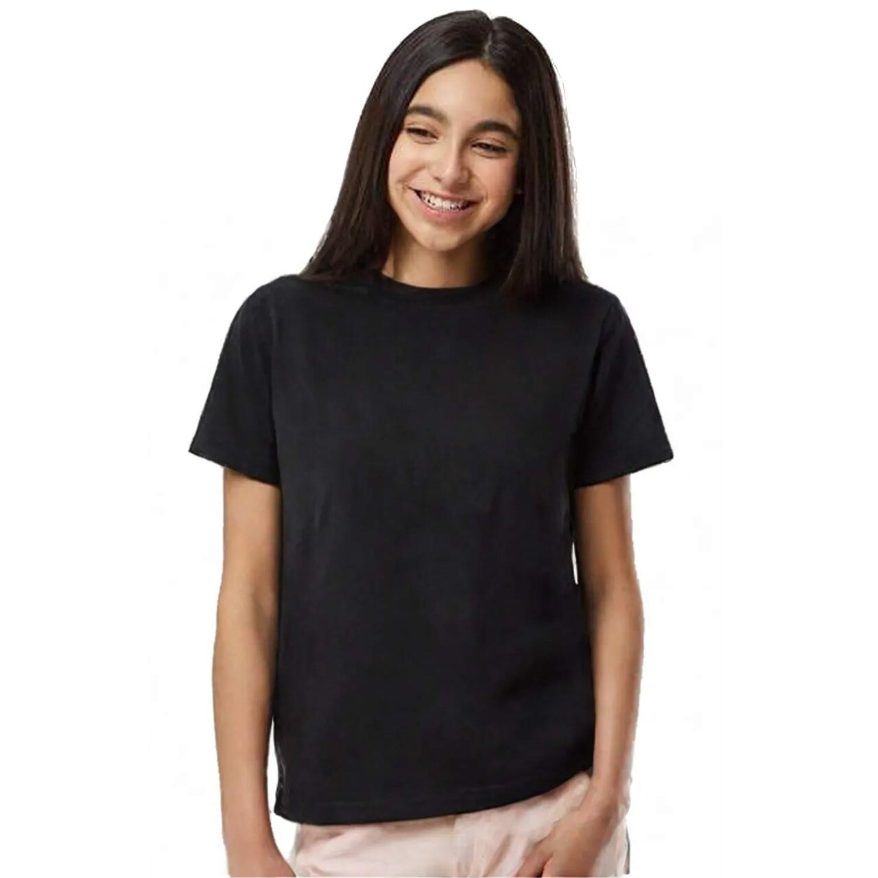 Youth Fine Jersey Crewneck T-Shirt for School, Sports & Everyday Lightweight Comfort Wear